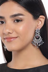 Peora Silver Plated Brass Ethnic Earrings Jewellary - Magenta — thumbnail 1