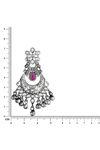 Peora Silver Plated Brass Ethnic Earrings Jewellary - Magenta — thumbnail 3
