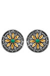 Peora Silver Plated Brass Ethnic Earrings Jewellary - Green — thumbnail 5