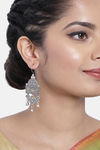Peora Silver Plated Brass Ethnic Earrings Jewellary - Silver — thumbnail 1
