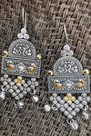Peora Silver Plated Brass Ethnic Earrings Jewellary - Silver — thumbnail 2