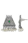 Peora Silver Plated Brass Ethnic Earrings Jewellary - Green — thumbnail 4