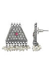 Peora Silver Plated Brass Ethnic Earrings Jewellary - Pink — thumbnail 4