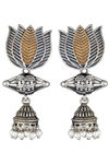 Peora Silver Plated Brass Ethnic Earrings Jewellary - Silver — thumbnail 2