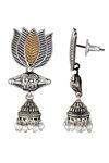 Peora Silver Plated Brass Ethnic Earrings Jewellary - Silver — thumbnail 4
