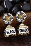 Peora Silver Plated Brass Ethnic Earrings Jewellary - Blue — thumbnail 2