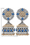 Peora Silver Plated Brass Ethnic Earrings Jewellary - Blue — thumbnail 4