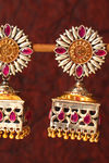 Peora Silver Plated Brass Ethnic Earrings Jewellary - Pink — thumbnail 2