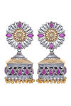 Peora Silver Plated Brass Ethnic Earrings Jewellary - Pink — thumbnail 3