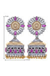 Peora Silver Plated Brass Ethnic Earrings Jewellary - Pink — thumbnail 4