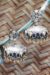 Peora Silver Plated Brass Ethnic Earrings Jewellary - Blue — thumbnail 2