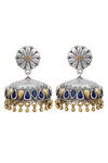 Peora Silver Plated Brass Ethnic Earrings Jewellary - Blue — thumbnail 3