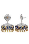 Peora Silver Plated Brass Ethnic Earrings Jewellary - Blue — thumbnail 5
