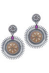 Peora Silver Plated Brass Ethnic Earrings Jewellary - Pink — thumbnail 3