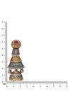 Peora Silver Plated Brass Ethnic Earrings Jewellary - Magenta — thumbnail 4