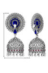 Peora Silver Plated Brass Ethnic Earrings Jewellary - Blue — thumbnail 4