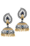 Peora Silver Plated Brass Ethnic Earrings Jewellary - Blue — thumbnail 2