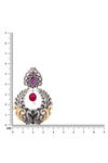 Peora Silver Plated Brass Ethnic Earrings Jewellary - Magenta — thumbnail 3