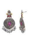Peora Silver Plated Brass Ethnic Earrings Jewellary - Pink — thumbnail 4