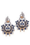 Peora Silver Plated Brass Ethnic Earrings Jewellary - Blue — thumbnail 3