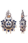 Peora Silver Plated Brass Ethnic Earrings Jewellary - Blue — thumbnail 5
