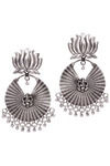 Peora Silver Plated Brass Ethnic Earrings Jewellary - Silver — thumbnail 2