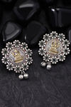 Peora Silver Plated Brass Ethnic Earrings Jewellary - Black — thumbnail 2