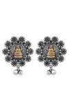 Peora Silver Plated Brass Ethnic Earrings Jewellary - Black — thumbnail 3