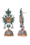 Peora Silver Plated Brass Ethnic Earrings Jewellary - Green — thumbnail 5