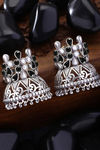 Peora Silver Plated Brass Ethnic Earrings Jewellary - Black — thumbnail 2