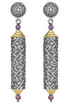 Peora Silver Plated Brass Ethnic Earrings Jewellary - Pink — thumbnail 2