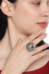 Peora Silver Plated Brass Ethnic Rings Jewellary - Pink — thumbnail 1