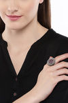 Peora Silver Plated Brass Ethnic Rings Jewellary - Pink — thumbnail 1