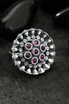 Peora Silver Plated Brass Ethnic Rings Jewellary - Pink — thumbnail 2