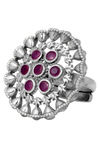 Peora Silver Plated Brass Ethnic Rings Jewellary - Pink — thumbnail 5