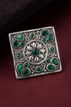 Peora Silver Plated Brass Ethnic Rings Jewellary - Green — thumbnail 2