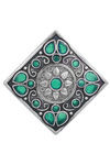 Peora Silver Plated Brass Ethnic Rings Jewellary - Green — thumbnail 3