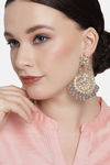 Peora Gold Plated Brass Party Earrings Jewellary - Grey — thumbnail 1