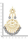 Peora Gold Plated Brass Party Earrings Jewellary - Grey — thumbnail 3