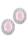Peora Silver Plated Alloy Party Earrings Jewellary - Pink — thumbnail 3