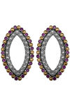 Peora Gold Plated Brass Party Earrings Jewellary - Red — thumbnail 2
