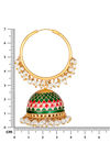 Peora Gold Plated Brass Party Earrings Jewellary - Green — thumbnail 3