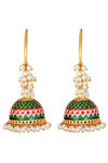 Peora Gold Plated Brass Party Earrings Jewellary - Green — thumbnail 5