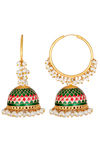 Peora Gold Plated Brass Party Earrings Jewellary - Green — thumbnail 6