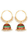 Peora Gold Plated Brass Party Earrings Jewellary - Maroon — thumbnail 4
