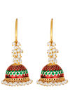Peora Gold Plated Brass Party Earrings Jewellary - Maroon — thumbnail 5