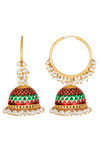 Peora Gold Plated Brass Party Earrings Jewellary - Maroon — thumbnail 6