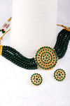Peora Gold Plated Brass Party Jewellary Sets Jewellary - Green — thumbnail 2