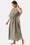 Putchi Maternity Relaxed Fit Cotton Nightwear with Robe - Blue — thumbnail 2