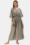 Putchi Maternity Relaxed Fit Cotton Nightwear with Robe - Blue — thumbnail 4